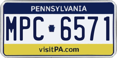 PA license plate MPC6571