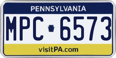 PA license plate MPC6573