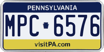 PA license plate MPC6576