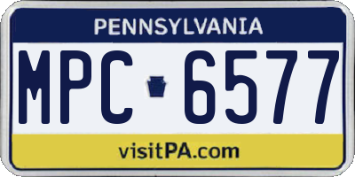 PA license plate MPC6577