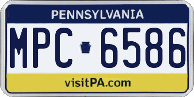 PA license plate MPC6586