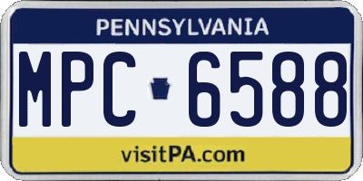 PA license plate MPC6588