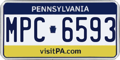 PA license plate MPC6593