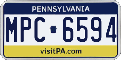 PA license plate MPC6594