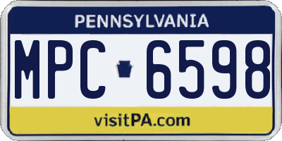 PA license plate MPC6598