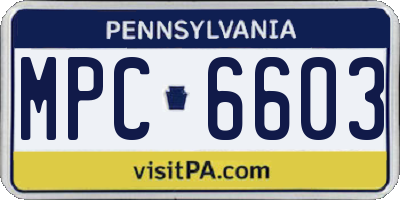 PA license plate MPC6603