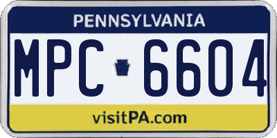 PA license plate MPC6604