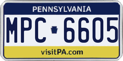 PA license plate MPC6605
