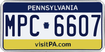 PA license plate MPC6607