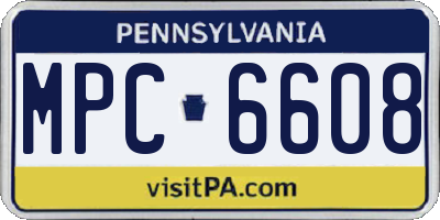 PA license plate MPC6608
