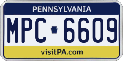 PA license plate MPC6609