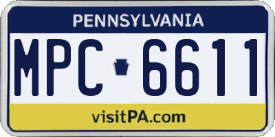PA license plate MPC6611