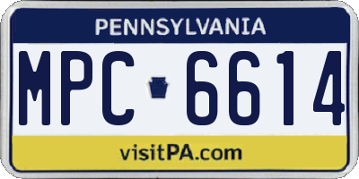 PA license plate MPC6614