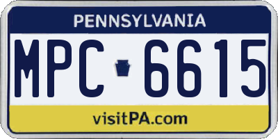 PA license plate MPC6615