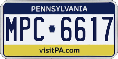 PA license plate MPC6617
