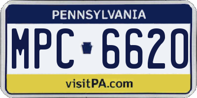 PA license plate MPC6620