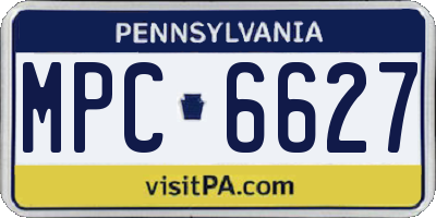 PA license plate MPC6627