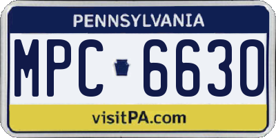 PA license plate MPC6630