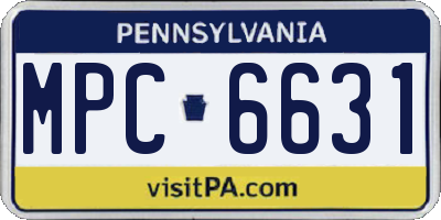 PA license plate MPC6631