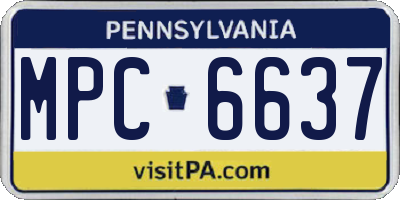 PA license plate MPC6637