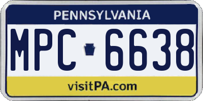 PA license plate MPC6638