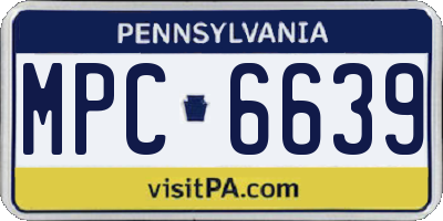 PA license plate MPC6639