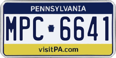 PA license plate MPC6641