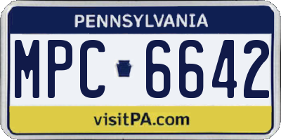 PA license plate MPC6642