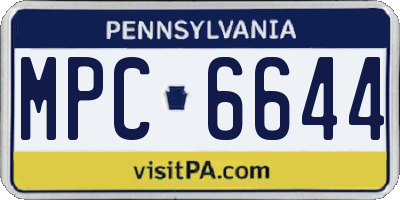 PA license plate MPC6644