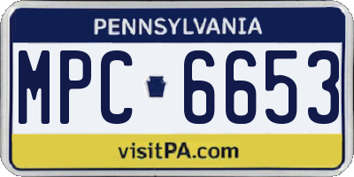 PA license plate MPC6653