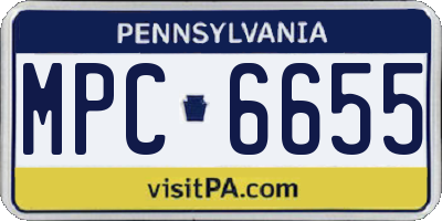 PA license plate MPC6655
