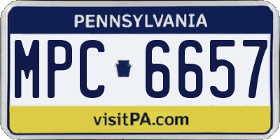 PA license plate MPC6657
