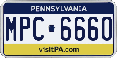 PA license plate MPC6660