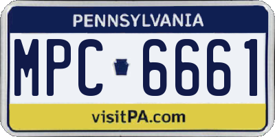 PA license plate MPC6661
