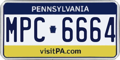 PA license plate MPC6664