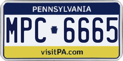 PA license plate MPC6665
