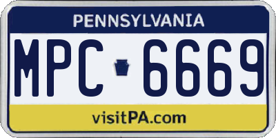 PA license plate MPC6669