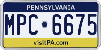 PA license plate MPC6675