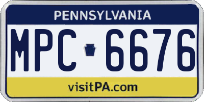 PA license plate MPC6676