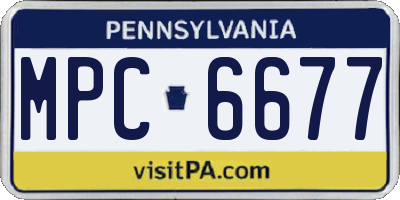 PA license plate MPC6677
