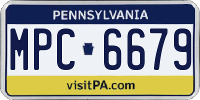PA license plate MPC6679