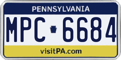 PA license plate MPC6684