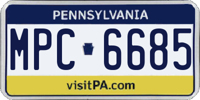 PA license plate MPC6685