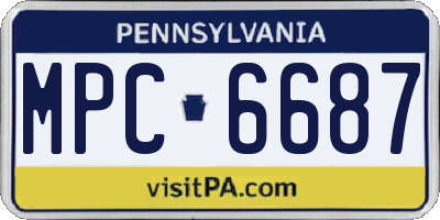PA license plate MPC6687