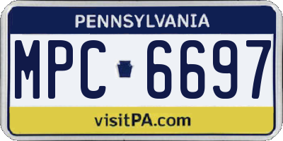 PA license plate MPC6697