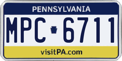 PA license plate MPC6711