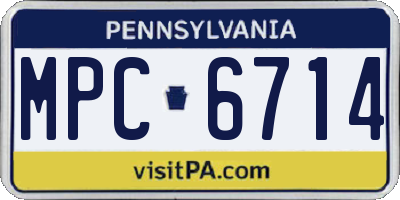 PA license plate MPC6714