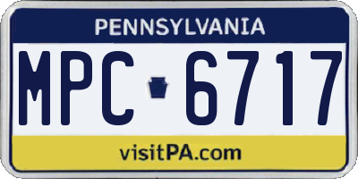 PA license plate MPC6717