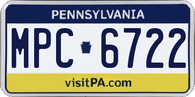 PA license plate MPC6722