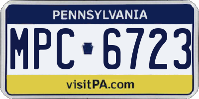 PA license plate MPC6723
